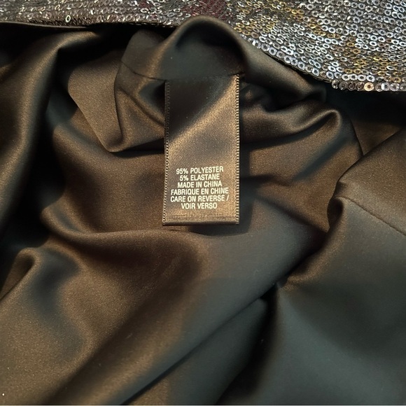 T Tahari Helena Black/Multi Color Floral Sequin Sleeveless Pleated Collar Dress - Picture 15 of 16